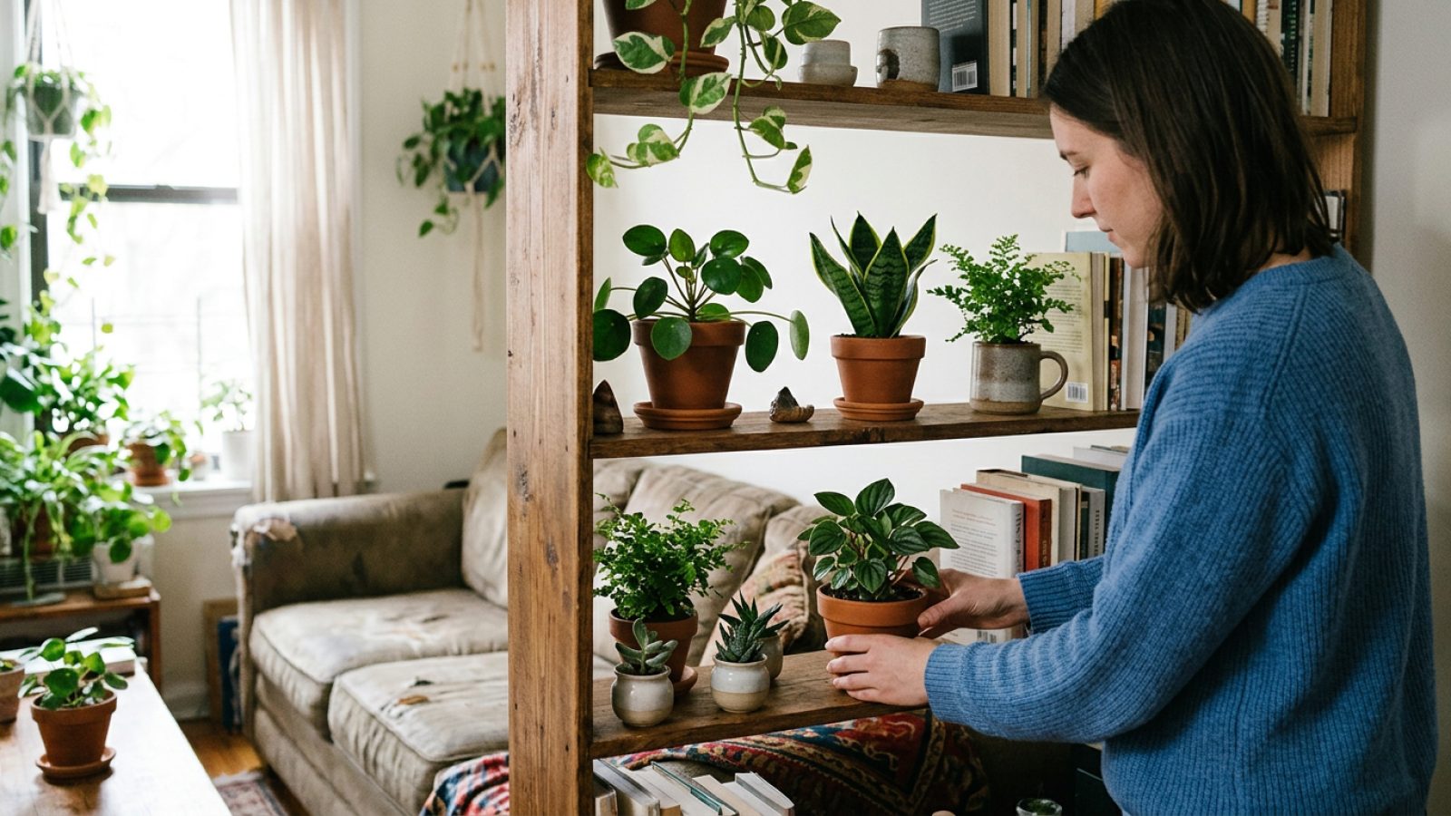 Plantas de interior compactas para pisos pequeños: guía para estanterías y espacios reducidos