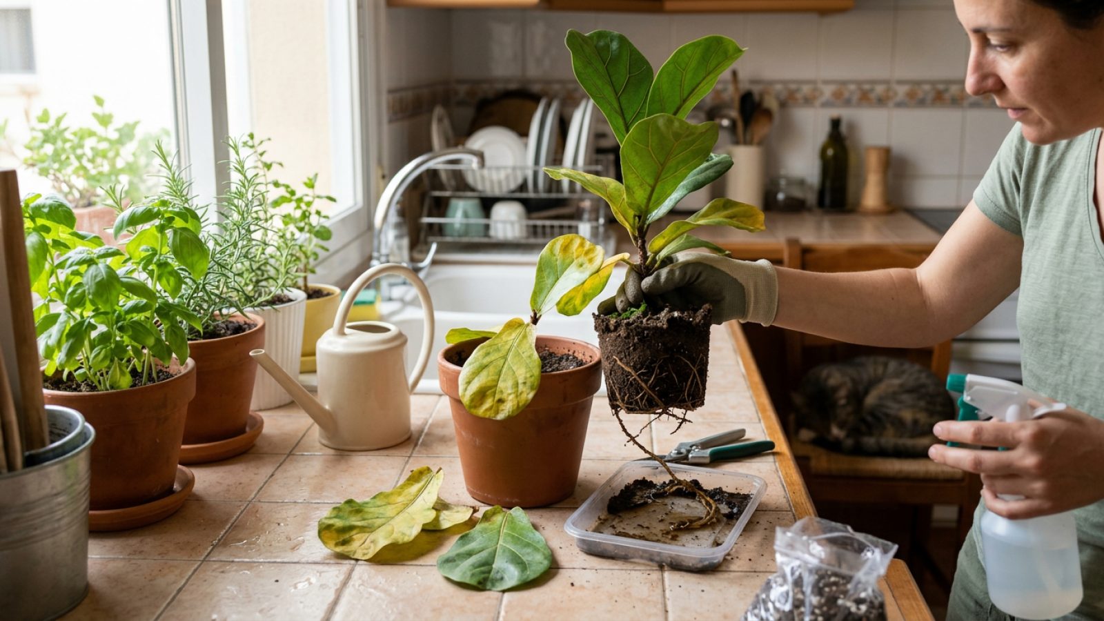 Cómo revivir una planta de interior caída por exceso de riego