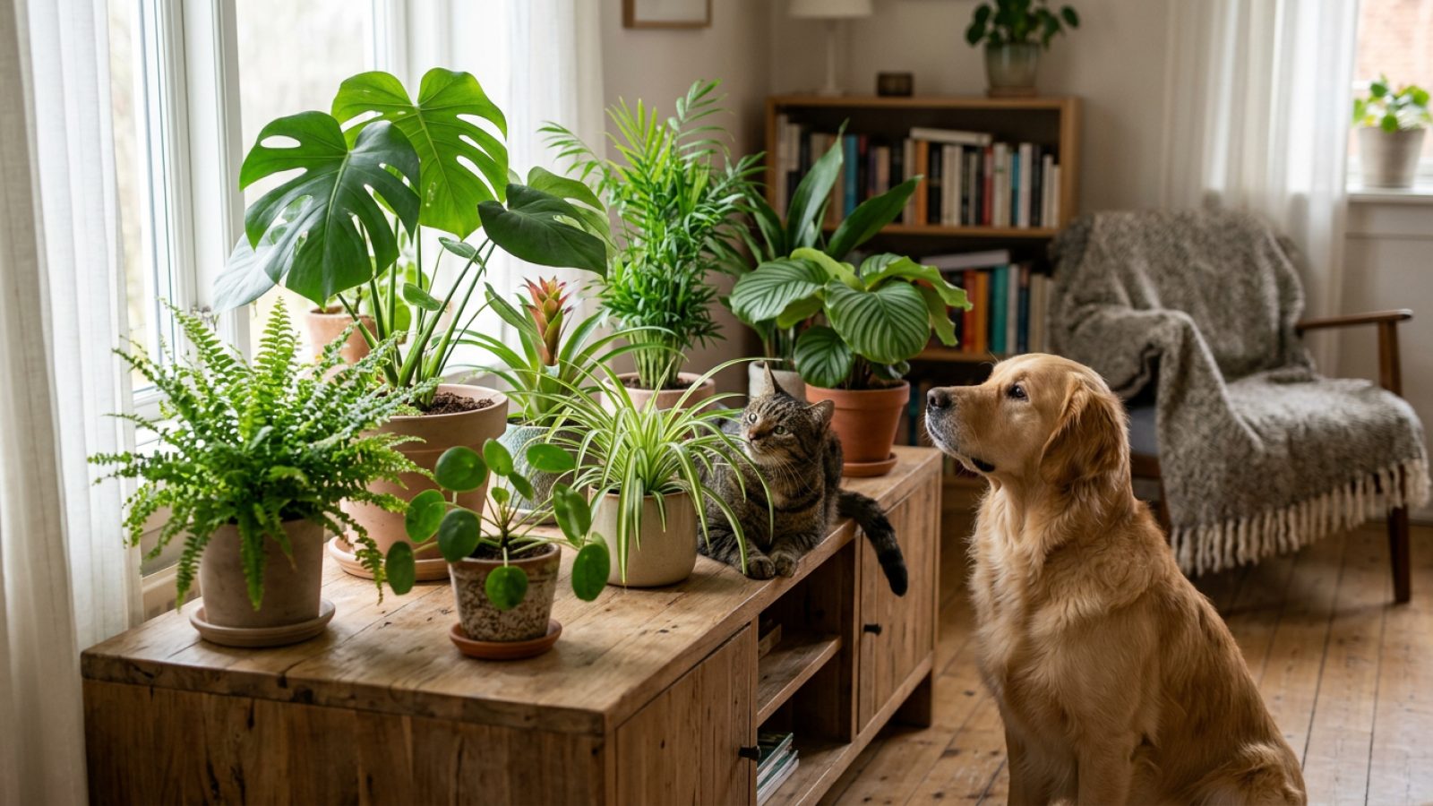 Sikre stueplanter til katte og hunde: 16 giftfri valg