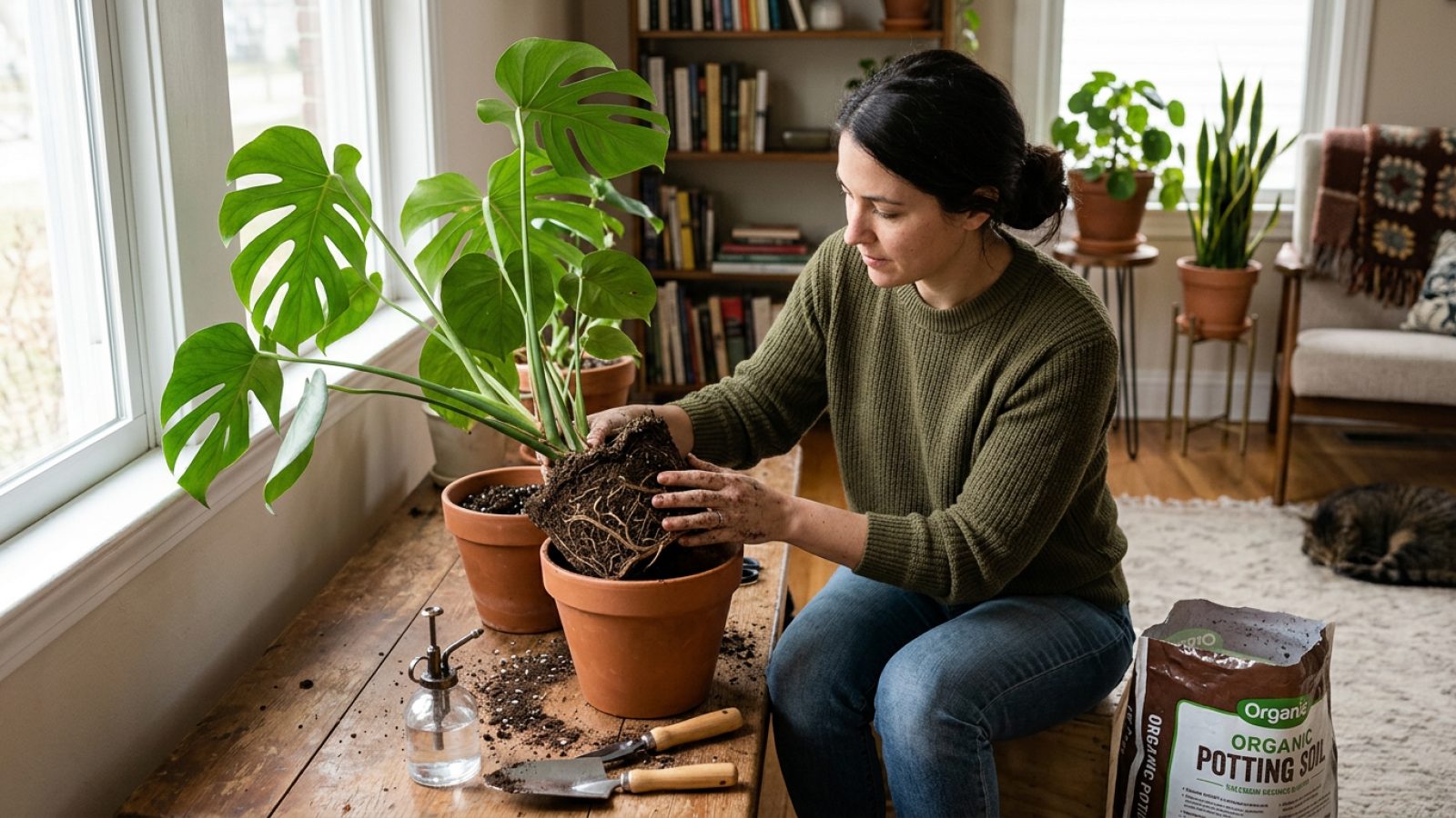 Skal man fjerne gammel jord ved omplantning?