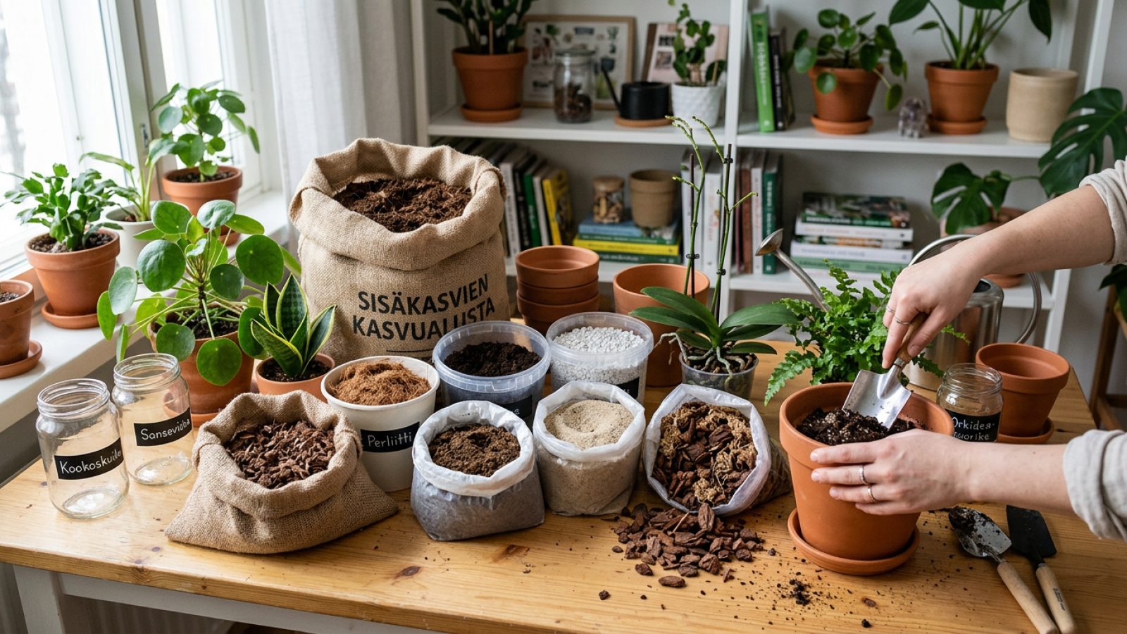 Sisäkasvien kasvualusta: oikea ruukkusekoitus eri kasviryhmille Sisäkasvien kasvualusta – näin valitset oikean seoksen eri kasviryhmille